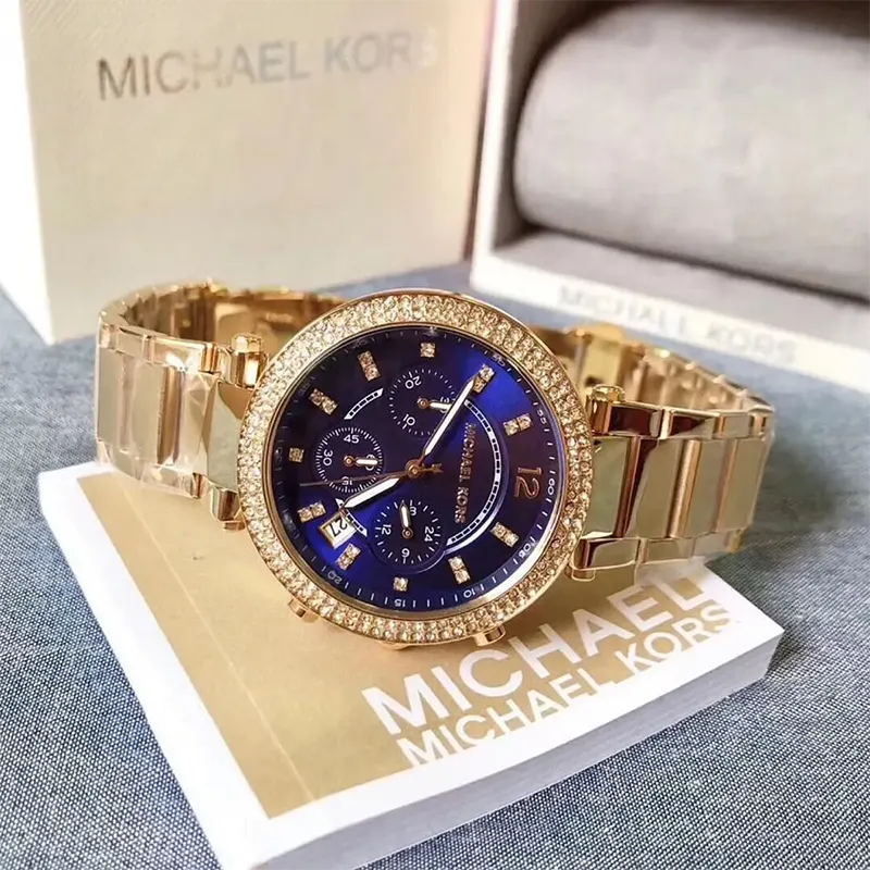 Michael Kors Parker Chronograph Blue Dial Ladies Watch- MK6262